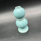 Vintage Bud Vase Red Wing Pottery 872 USA Double Gourd Aqua Blue Retro