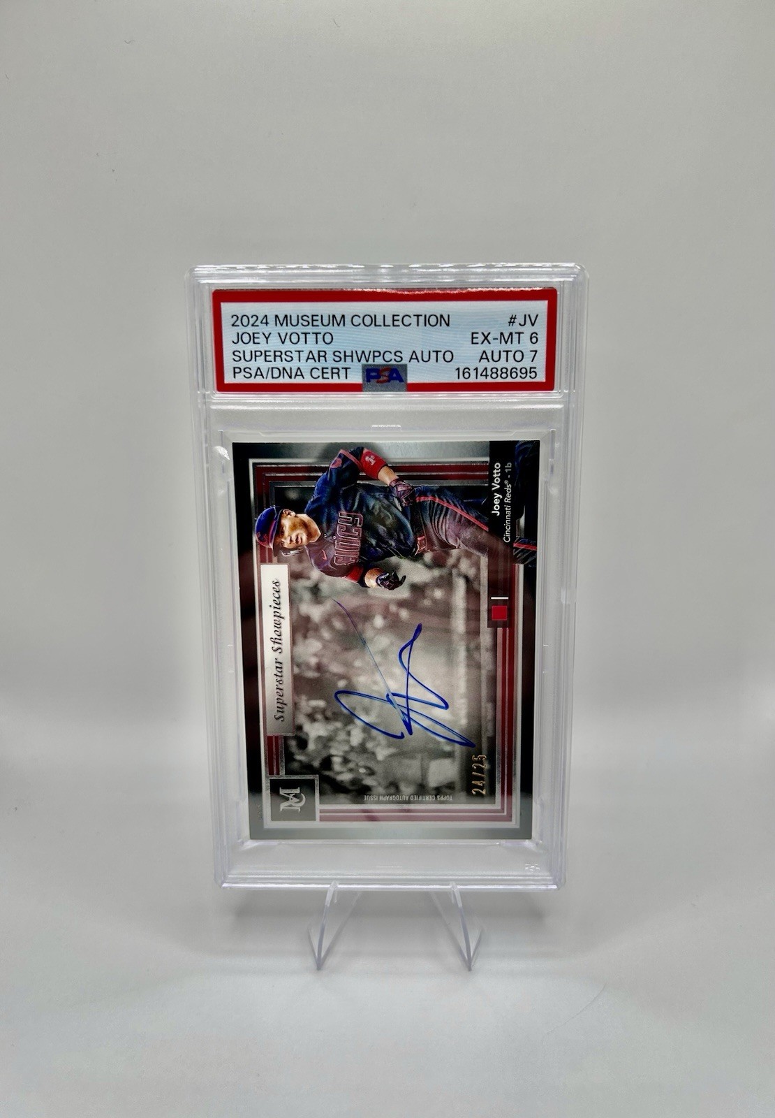 2024 Museum Collection Joey Votto Superstar Showpieces SS-JV /25 Auto PSA view 4