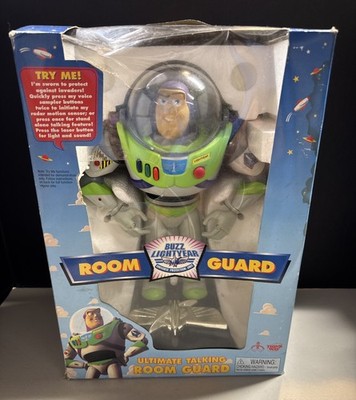 1998 Thinkway Disney Toy Story 12  Buzz Lightyear Talking Room Guard Damaged NEW