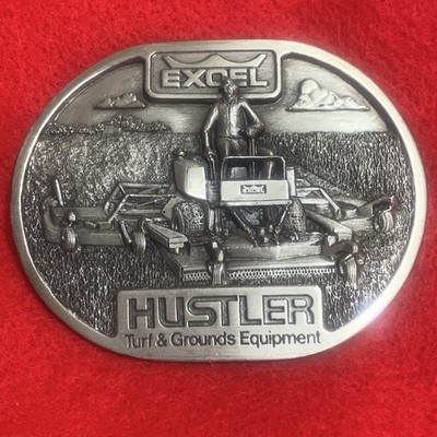 Vintage 1984 HUSTLER EXCEL Buckle Pewter Mower Turf Ground Equipment 791/1000