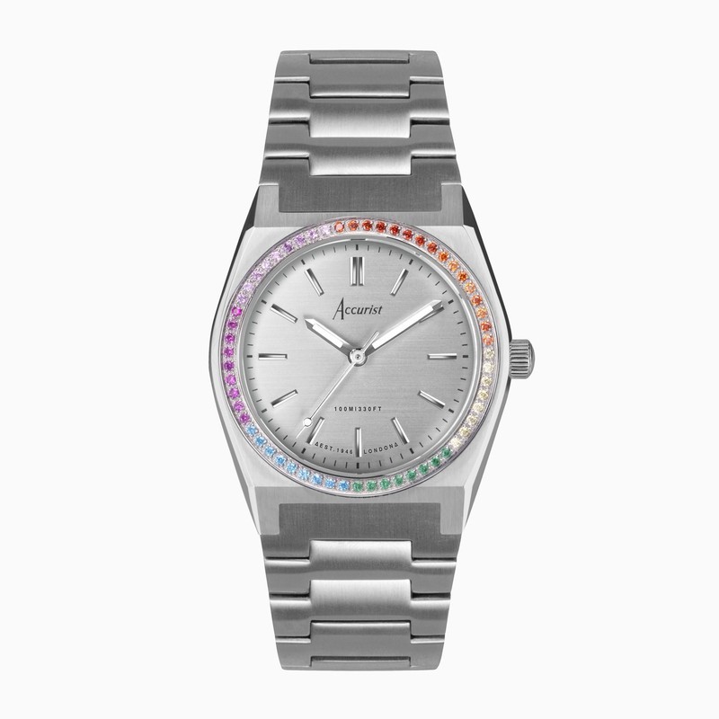 Accurist Ladies Rainbow Bezel Bracelet Watch  70015  RRP £179.00 Now £89.50