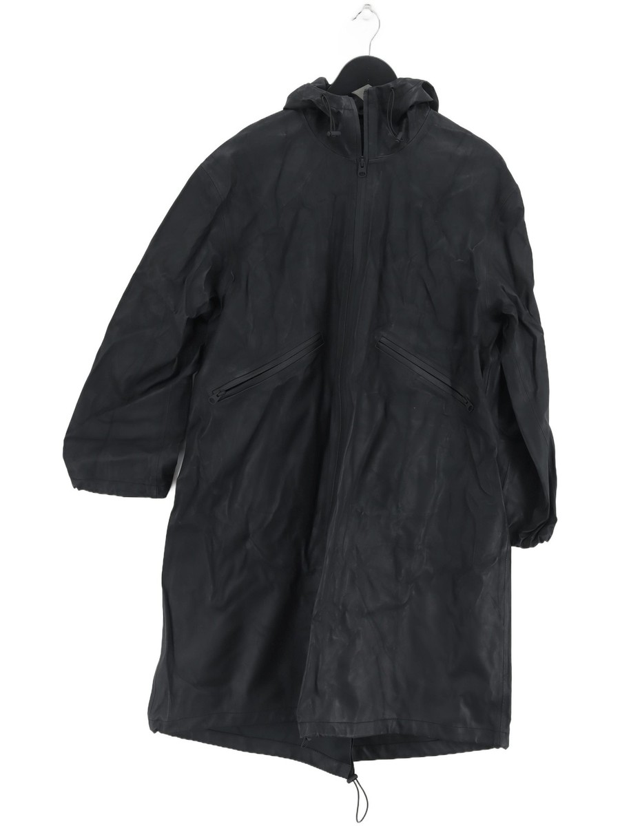 Arket Women's Coat XS Black 100% Polyester Rain Coat UK