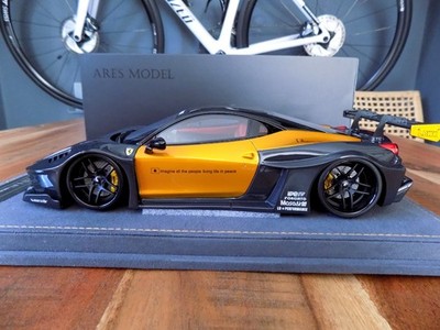1:18 Ares LB-Silhouette Works Ferrari 458 GT Black carbon,chrome gold AM23F023-B