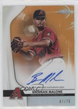 2020 Bowman Sterling Prospect Orange Refractor 7/75 Brennan Malone Auto 0a8t