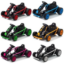 24V Kids Go Kart Electric Ride,Dual 250W Motors, 9Ah Battery, Fast 8MPH Drifting