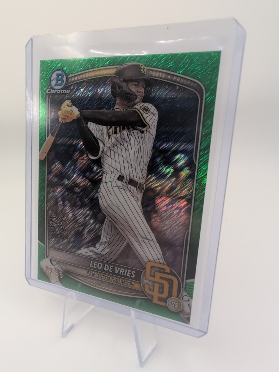 Leo De Vries 1st Bowman Chrome Green Refractor/99 Athletics Top