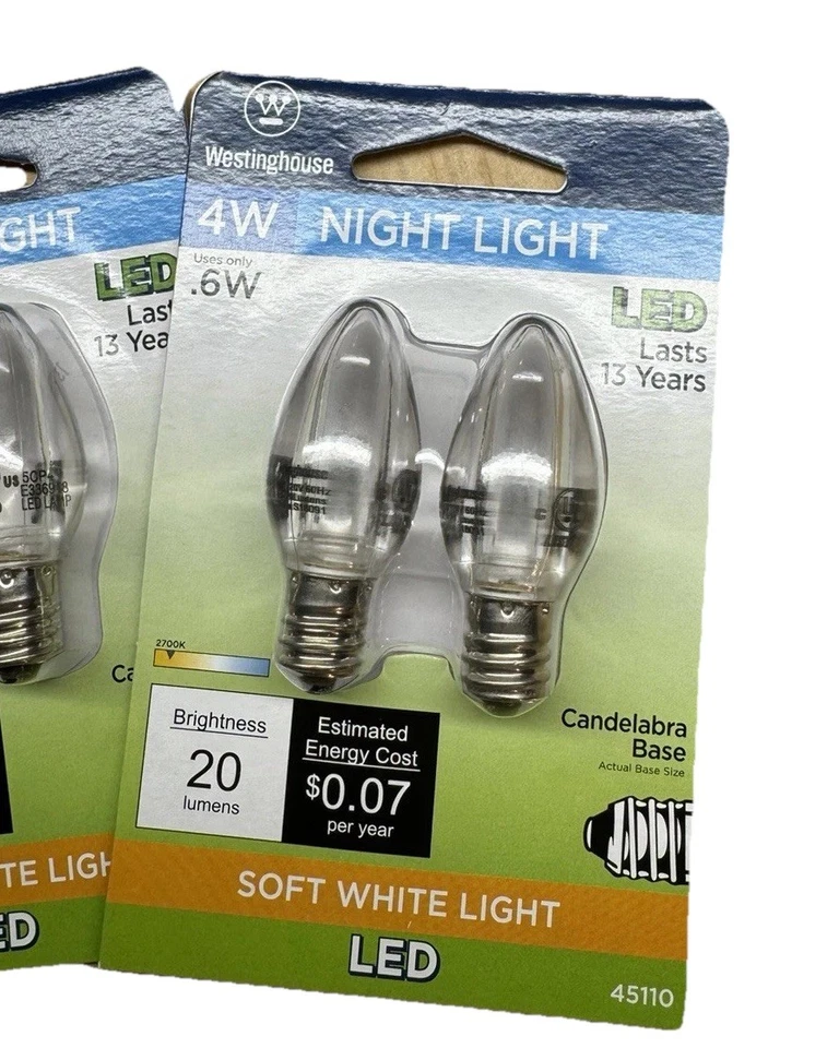 Westinghouse 4W LED Nightlight Bulb 45110 4-Pack (2 Bulbs per Pack) - Image 3 of 4
