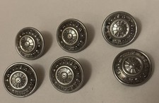 6 Metal British Railways Buttons Made By Gaunt Of London