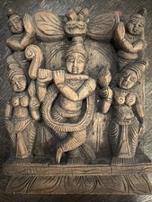 Antique Tibetan Wood Plaque See Photos For Exact Piece Your Bidding On.