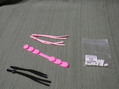 Lot of 2 Sets of Mask Straps, 1 mask extender, 5 Sets of strap adjusters