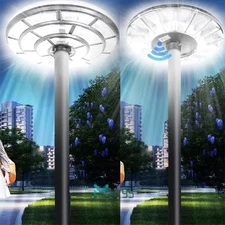 11000W Outdoor Solar Street Light Post, All-Weather, Round Head Lamp, Driveway