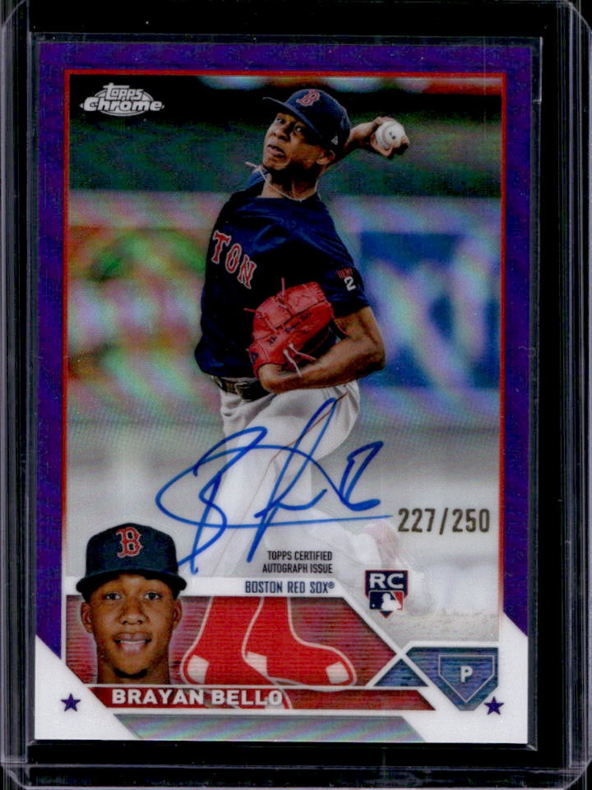 2023 Topps Chrome Brayan Bello Rookie Auto RC Purple Refractor #/250 Red Sox