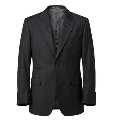 Cartier Suit Jacket Blazer IT 54R US 44R Black Italian Wool 110s Men's Uniform
