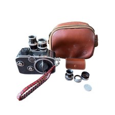 Vintage Kern Paillard Bolex B8 8mm Movie Camera With F 5.5mm Lens Leather Strap