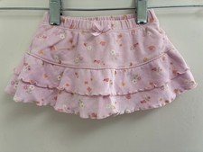 Carter's Baby Girls Floral Bow Tiered Ruffle 100 Cotton Pull On Skirt Pink 3-6M