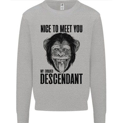 Schimpanse Evolved Descendant Lustig Affe Herren Sweatshirt Pulli