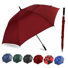 Automatic Open Golf Umbrella, 54/62/68/72 inch Extra Large 62 Inch Wine