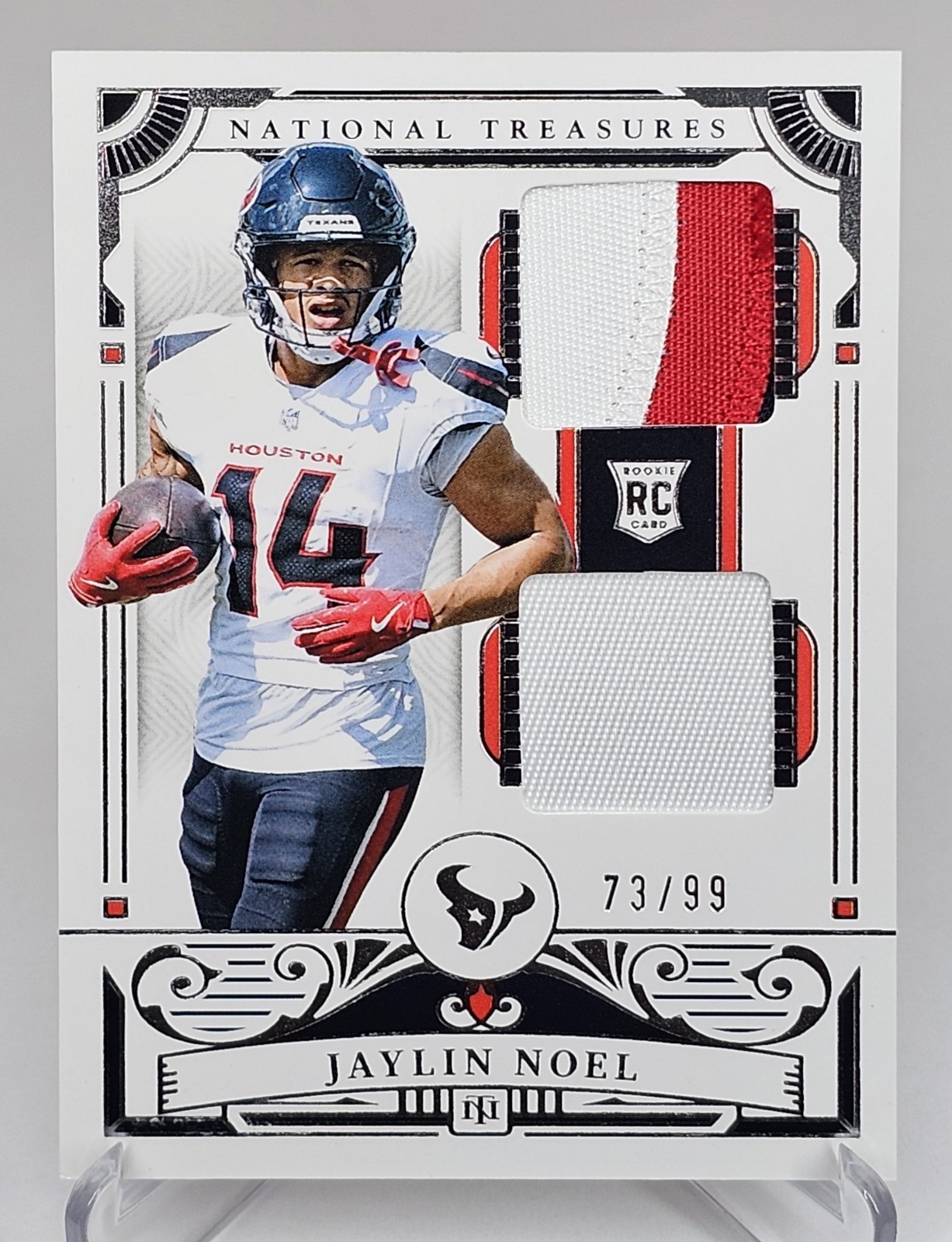 2025 Panini National Treasures Jaylin Noel Dual Patch RC /99 Texans Rookie 