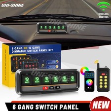 RGB 6 Gang Switch Panel LED Lights Wireless Remote Control Toggle Relay Circuit