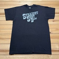 Vintage 80s Straight Shot Band Classic Rock Single Stitch Shirt USA Made Large