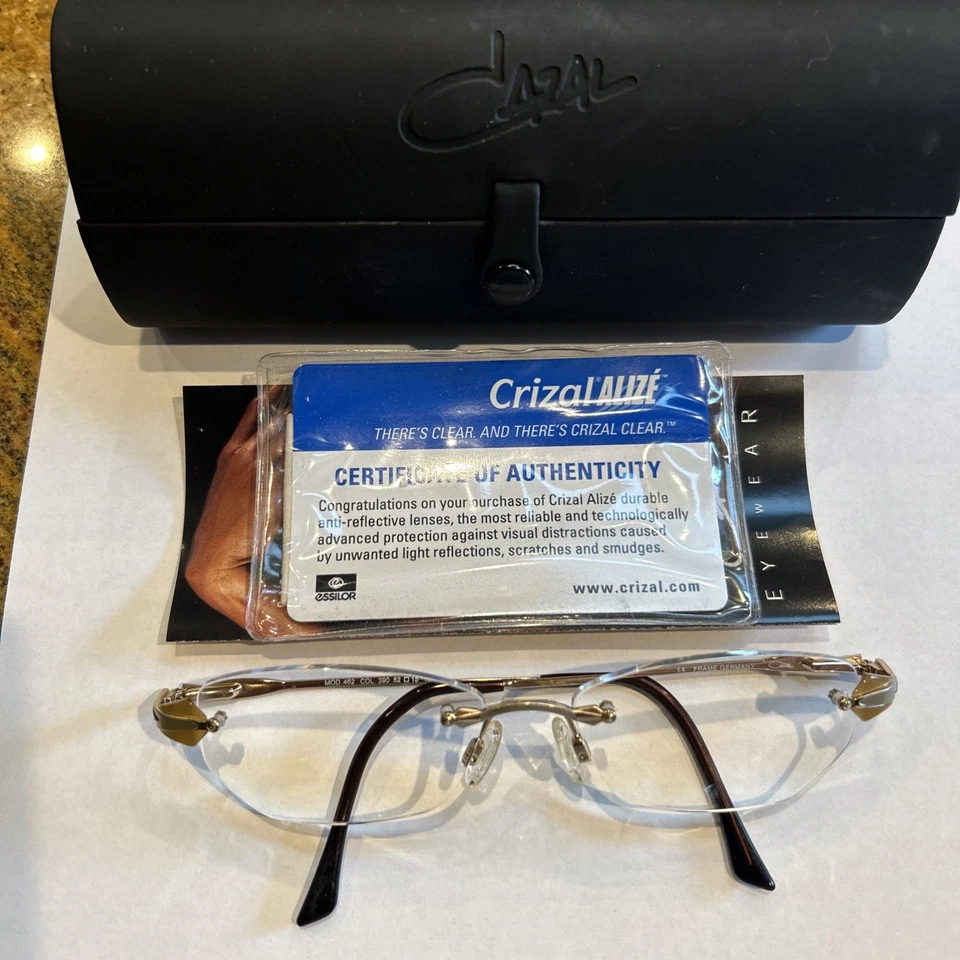 Authentic Cazal Model 482 COL 390 Germany Bronze Metal Eyeglasses Rimless - Image 4 of 4