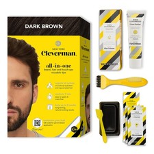 Dark Brown Hair  Beard Dye Kit for Men - Natural-Looking Gray Coverage, Prof...