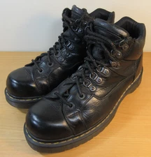 Dr Doc Martens Black Combat Boot Leather Lace Up Moto Biker 10962 US Men's 11
