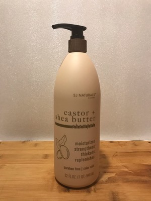 New! SJ Naturals By SJ Creations Castor + Shea Butter Shampoo - 32 fl oz