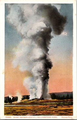 #ad Vintage Giant Geyser Yellowstone Park Postcard by Haynes Photo $1.95