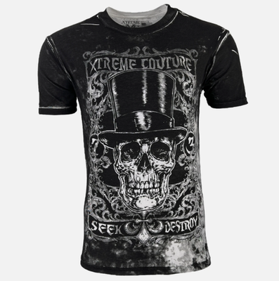 #ad XTREME COUTURE by AFFLICTION Black PROPER Short Sleeve Slim Fit Mens T shirt NWT $17.99