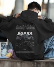 Toyota Supra Hoodie JDM Car Graphic Pullover Streetwear Unisex