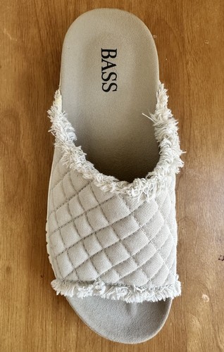 Bass Cream Fabric Slide Sandals Women's Size 8M - Picture 19 of 23