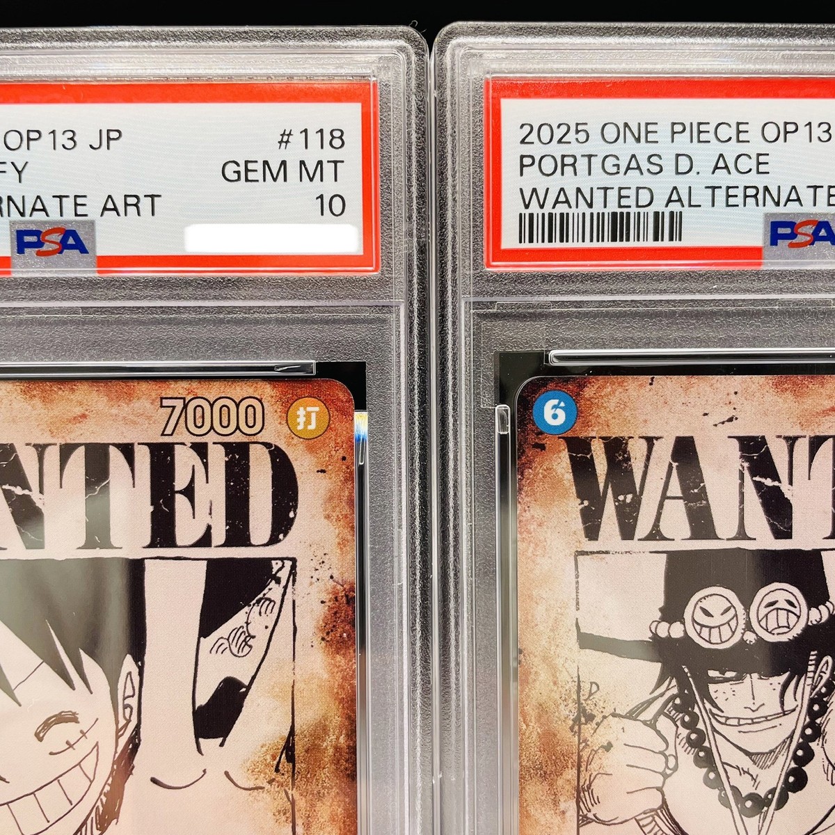 ワンピース カードゲーム PSA認証 10枚セット OP13-001 PSA 10 Luffy Ace Sabo Roger OP13 SEC SP Wanted 4 Set One Piece