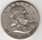 1958 P FRANKLIN HALF DOLLAR 90% SILVER 50¢ PHILADELPHIA UNITED STATES OF AMERICA