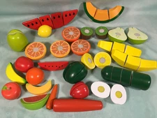 Toy Pretend Play Food Lot REPLACEMENT  Fruit Vegetables  Wood Melissa & Doug