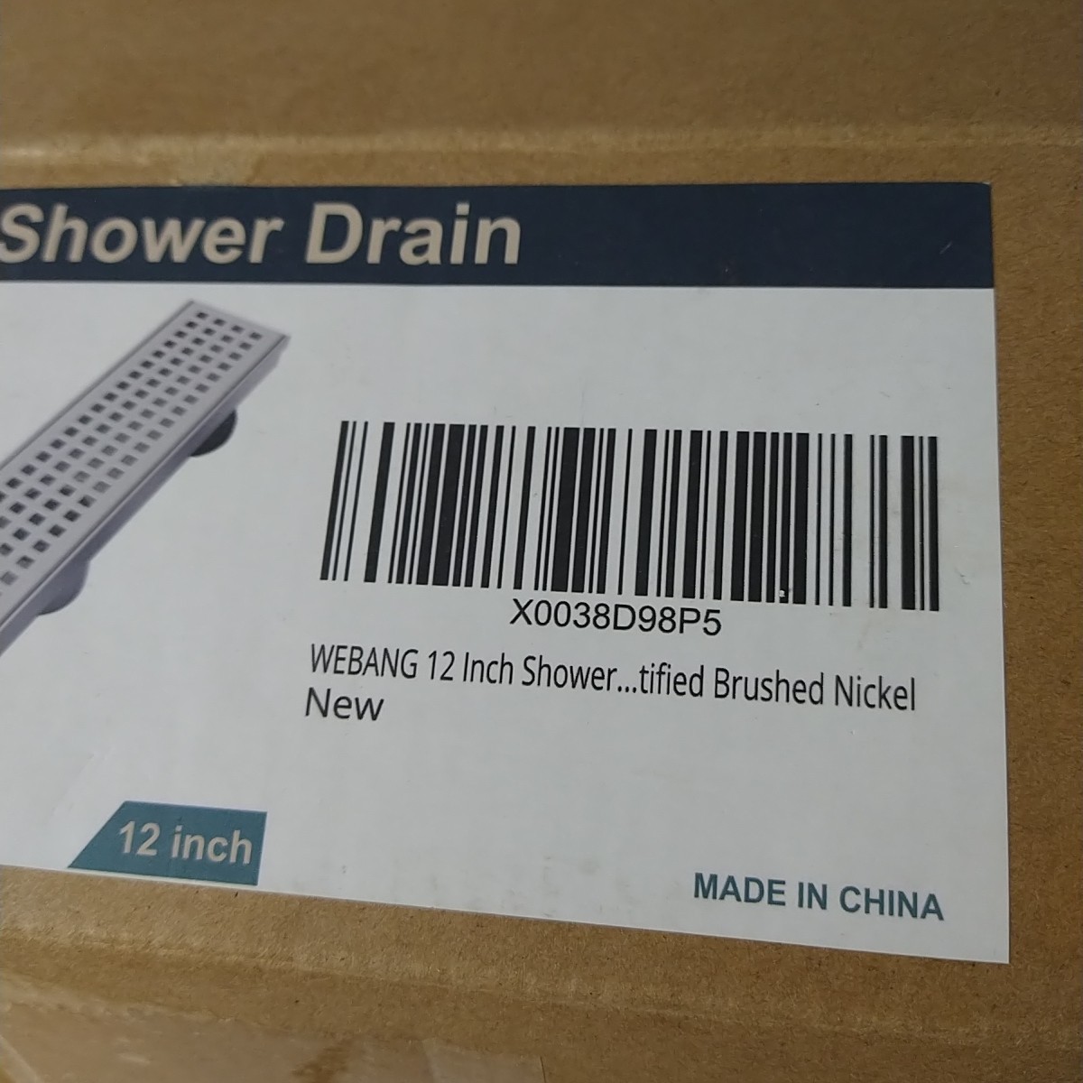 12 Inch Linear Shower Drain Rectangular Floor Drain with Accessories Square Hole