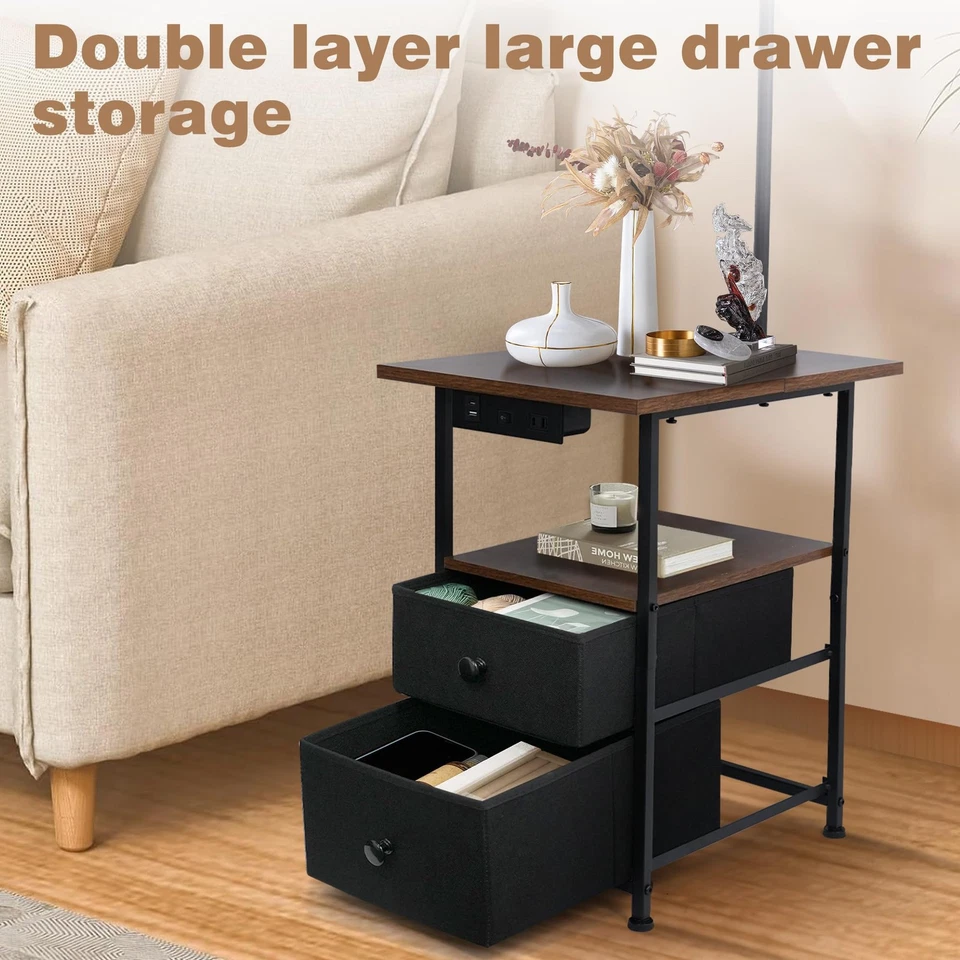 Lámpara de pie con mesa y 2 cajones, mesa auxiliar con lectura de temperatura de 3 colores... Foto 2 de 4