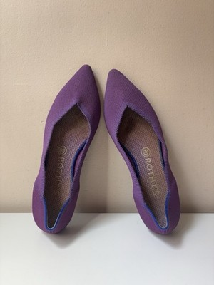 Rothy s Purple Flats Size 9.5 Slip On Ballet Knit