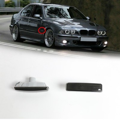 Side Marker Lights Smoke Fender Lamps Pair For 97-03 BMW E39 525i 528i 530i 540i