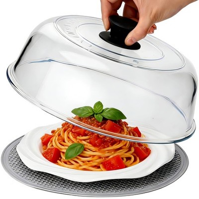 Microwave Splatter Cover High Borosilicate Glass Silicone Mat Vent Hole Food