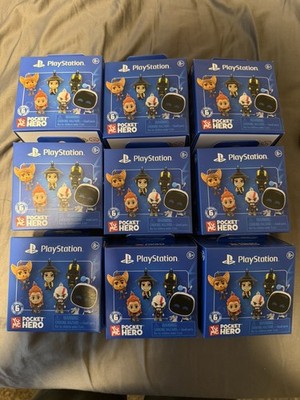 9 UNOPENED! Playstation Pocket Hero 2'' Video Game Figure Bag Clips