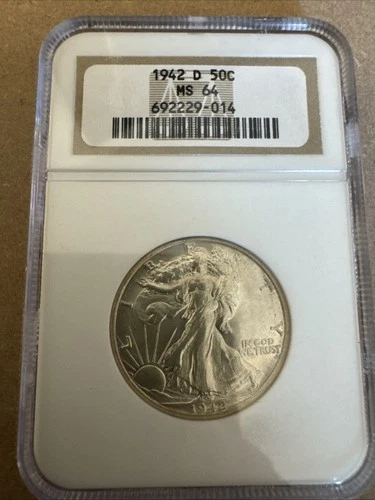 1942-D Walking Liberty Half Dollar 50C NGC MS64