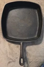 Vintage Birmingham Stove Range BSR Cast Iron Marked BX 10-1/4"  Square Skillet