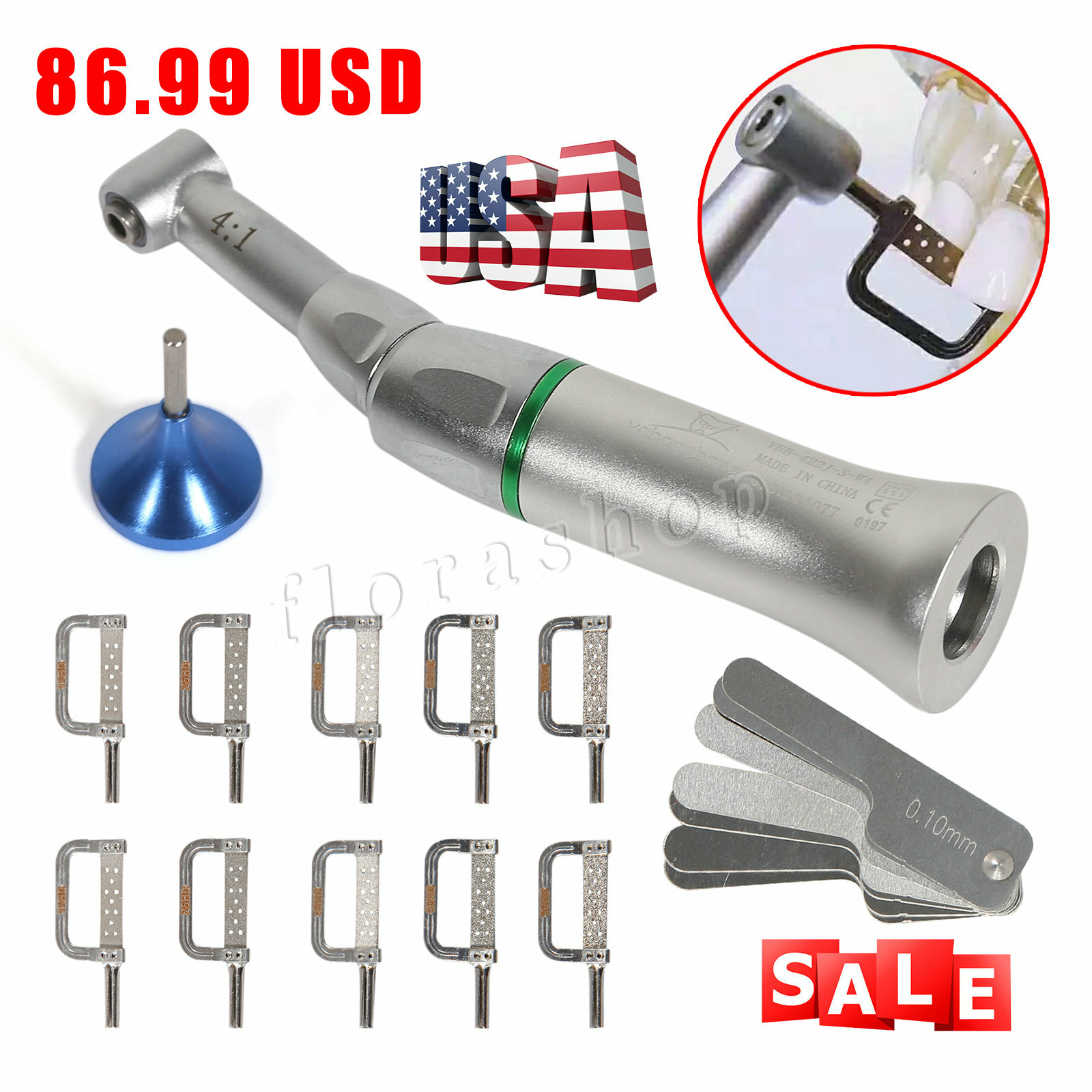 YUSENDNET COXO Dental 4:1 Contra Angle Handpiece Interproximal EVA IPR