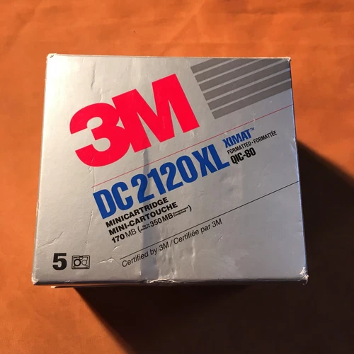 5 x 3M DC2120XL XIMAT QIC-80 MINICARTRIDGE Cassetten, 170 MB,neu in OVP-Folie