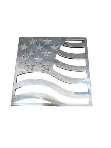 Vintage Mid Century Modern MCM Aluminum Hot Plate/Trivet Stars/American Flag 7” - Picture 10 of 10