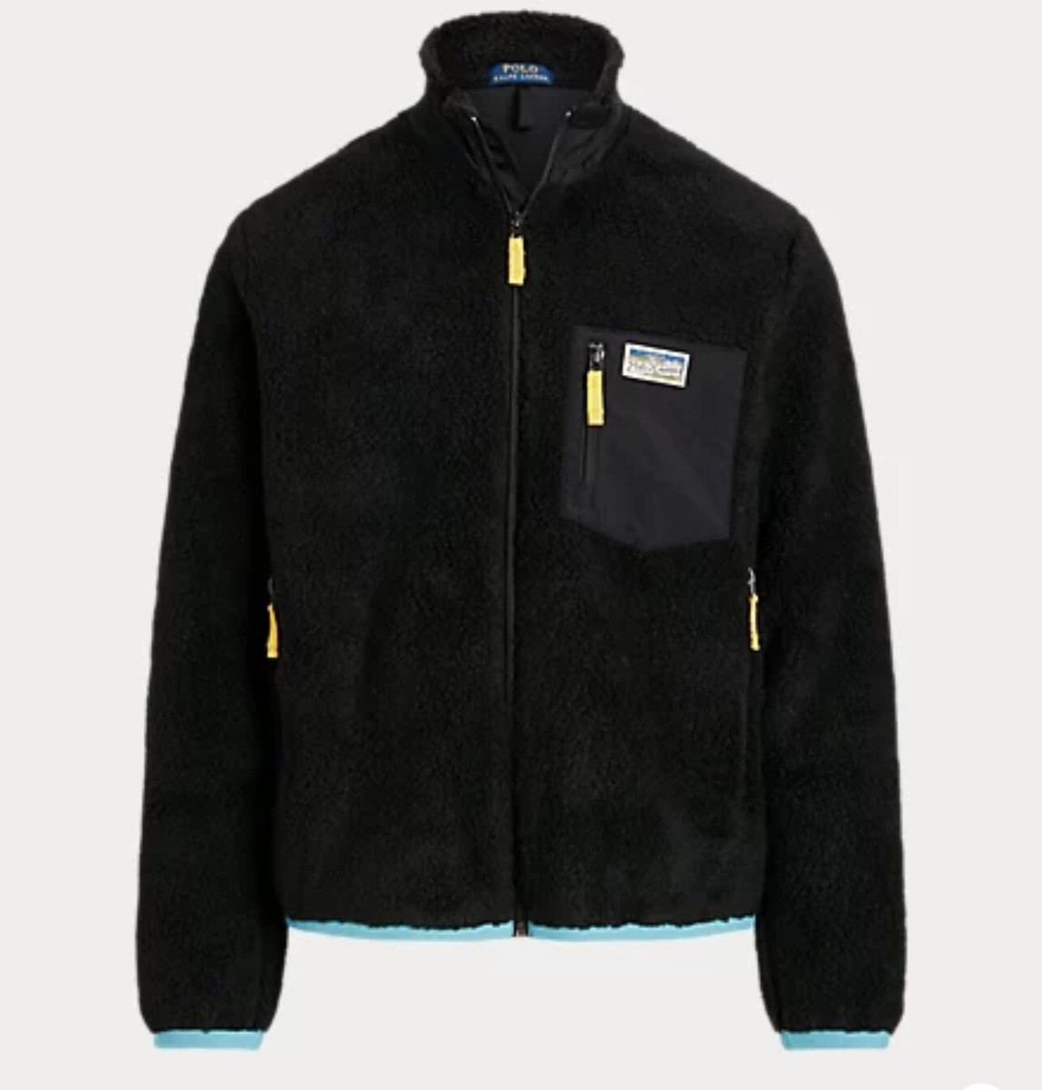 NEW MEN'S POLO RALPH LAUREN BLACK RODEO POLAR FLEECE JACKET