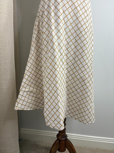 Lazybones Brown & White Check Dress Size Large AUS 14 Midi Cotton Grid - Picture 5 of 9