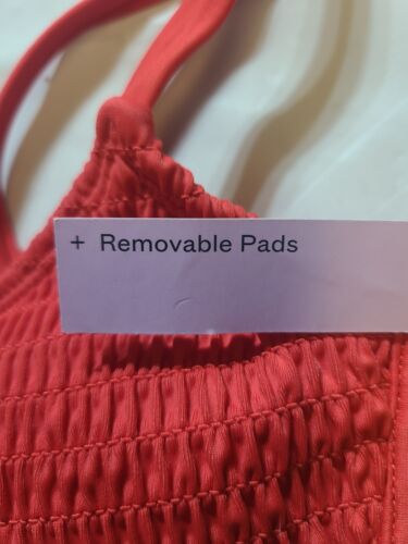 Women's Smocked Bralette Bikini Top - Wild Fable Red Size XXS - Picture 5 of 6