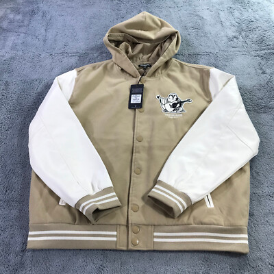 ジャケット・アウター TRUE RELIGION / PU PATCH LOGO JACKET FAUX LEATHER PATCH EMBROIDERY VARSITY JACKET - Cool Breeze